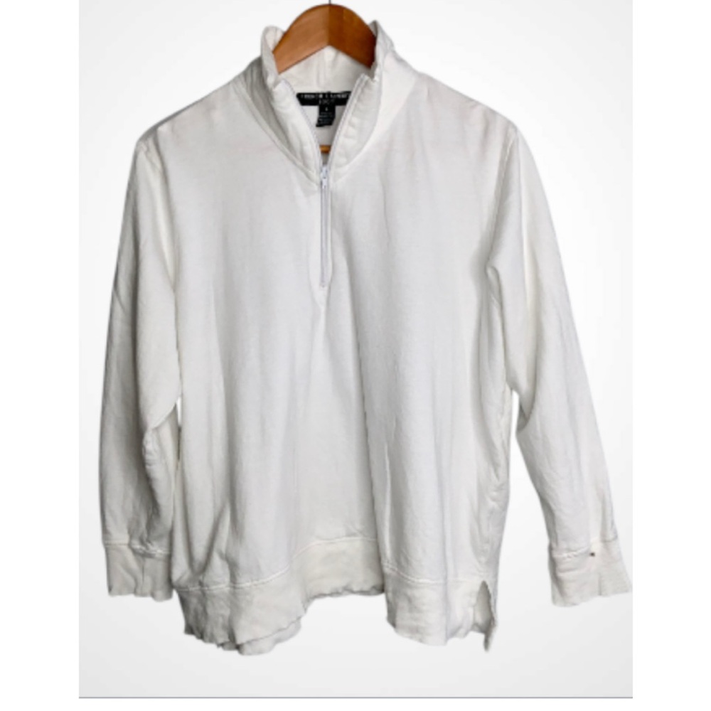 French Laundry Women’s 1/4 Zip Pullover - White - Large